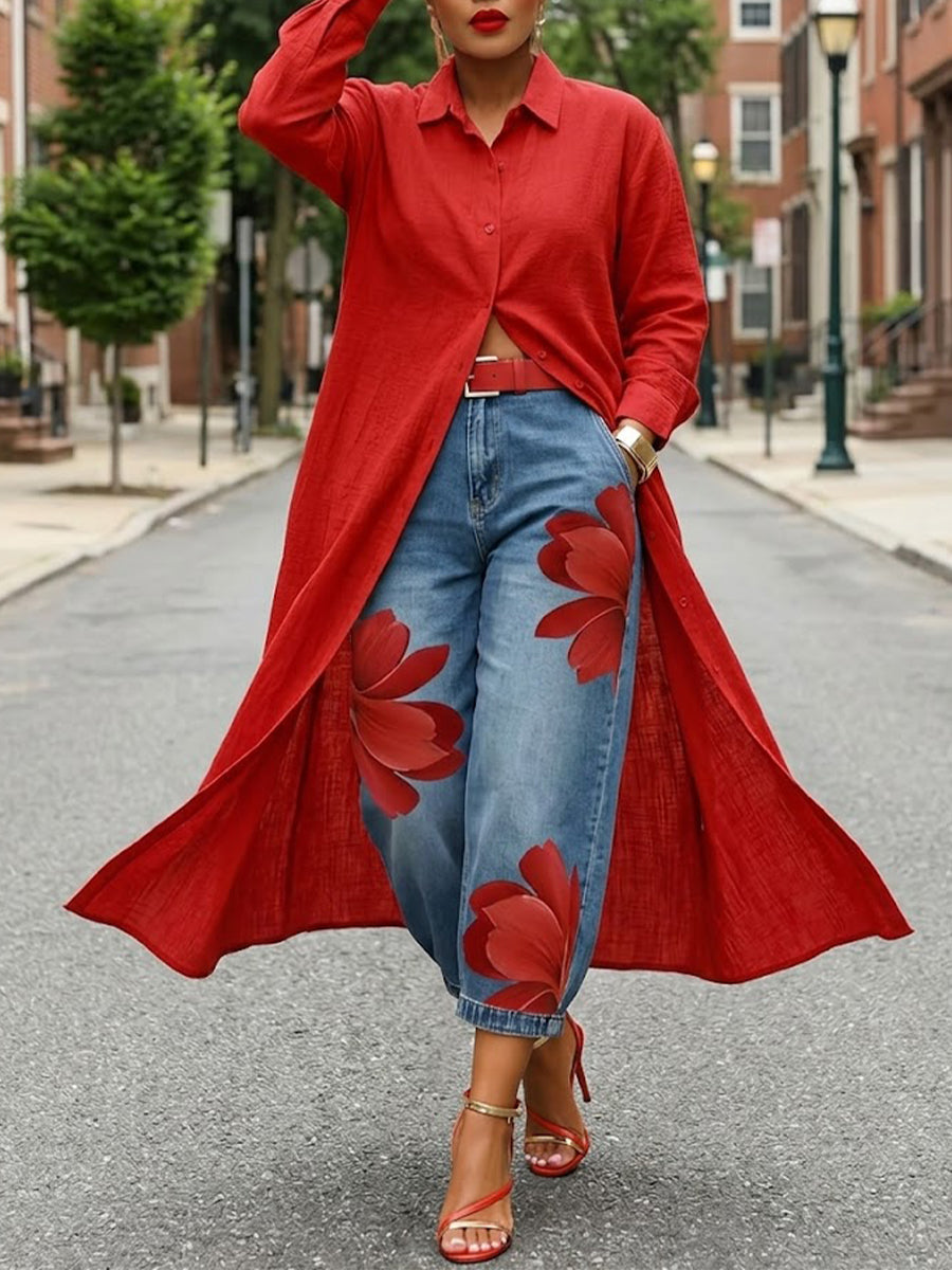 Casual Linen And Cotton Shirt Dress