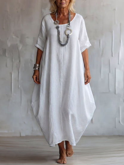 Bohemian Silhouette Design Two-way Cotton-linen Dress