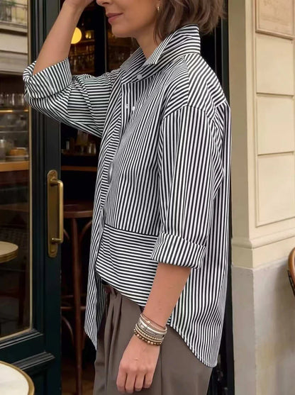 Casual Striped Linen-cotton Shirt