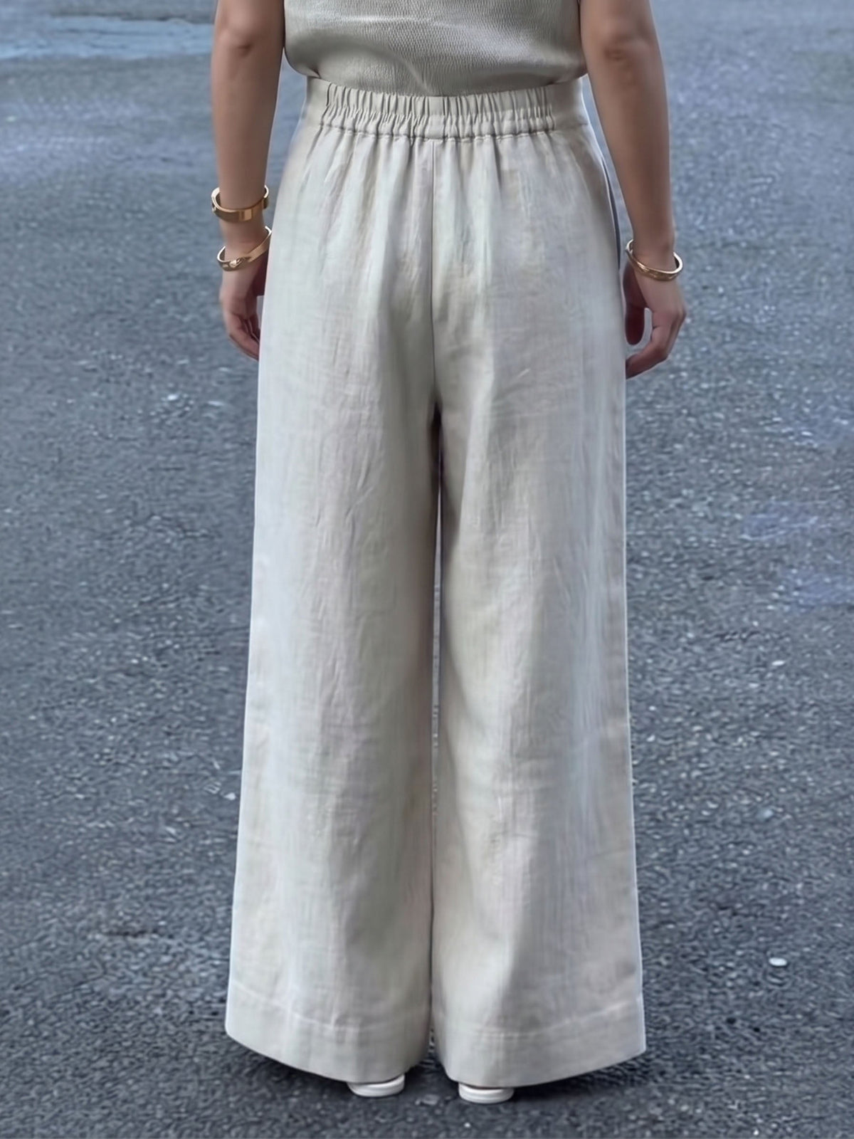 Minimalist Breathable Cotton And Linen Wide-leg Pants