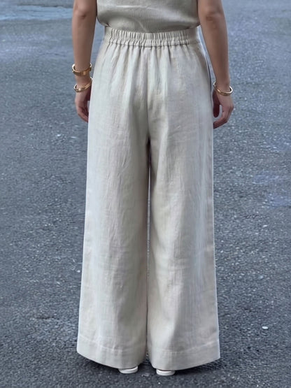 Minimalist Breathable Cotton And Linen Wide-leg Pants