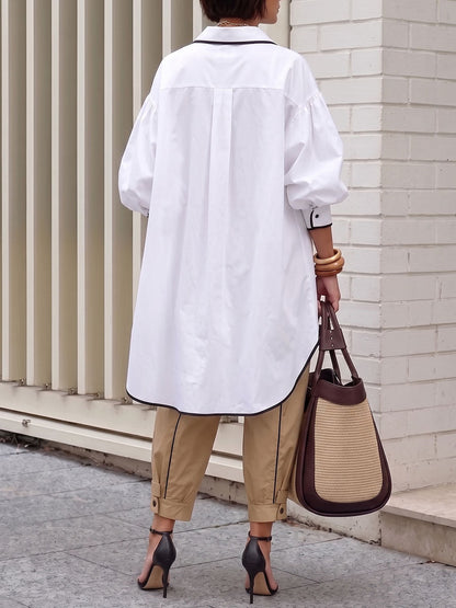 Women's high-waisted casual loose cotton and linen cropped trousers